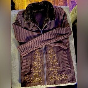 Zip Up Sweater & Matching Purse